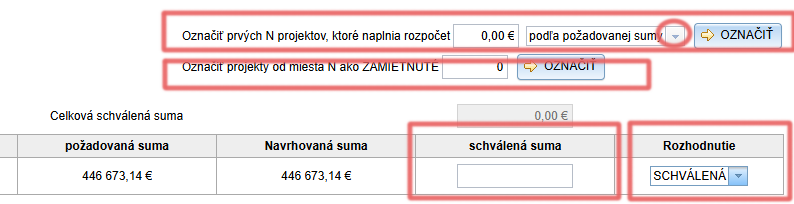 Hromadné schvaľovanie žiadostí