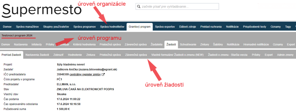 Manažérske rozhranie
