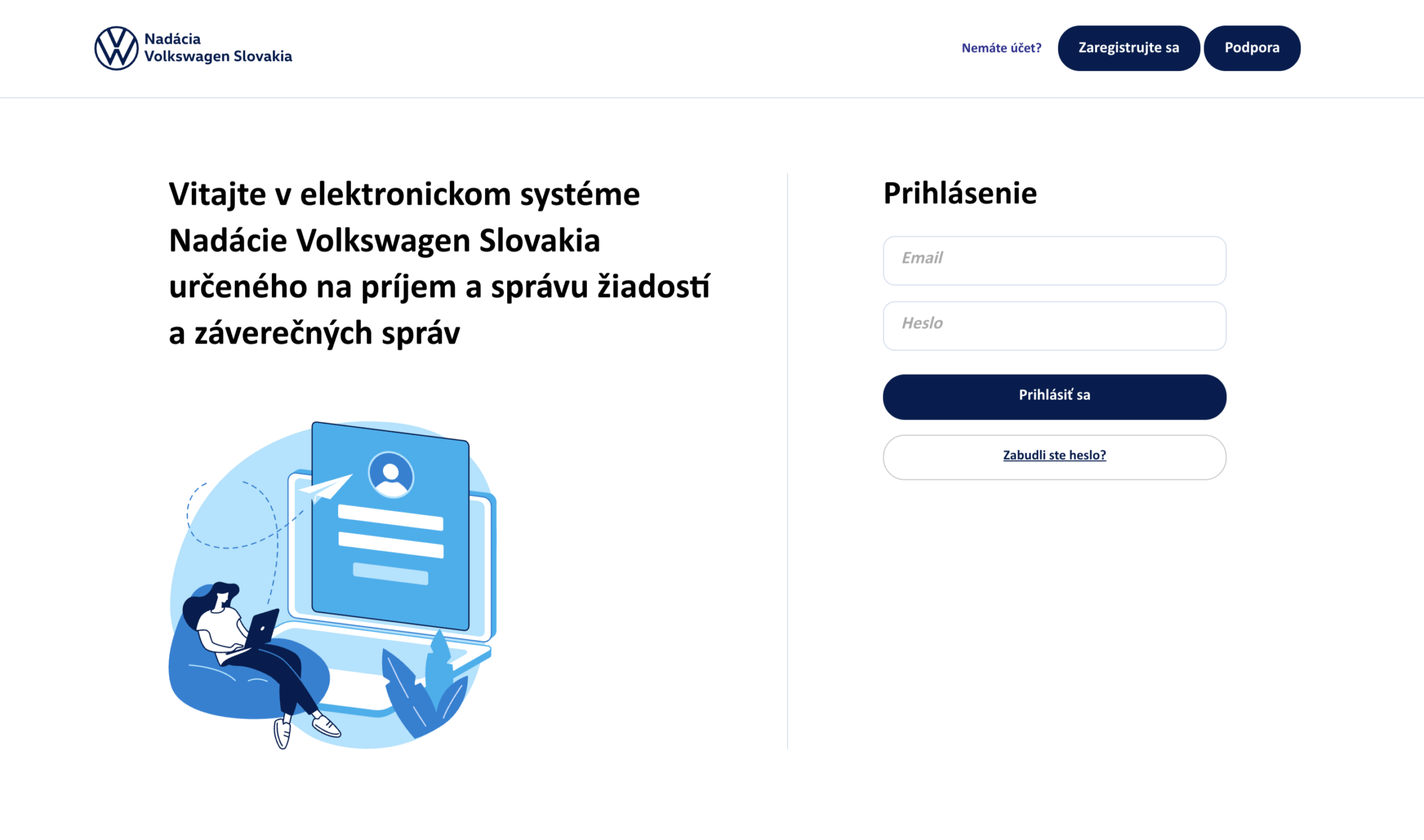 Žiadateľ — výzvy Nadácie Volkswagen Slovakia