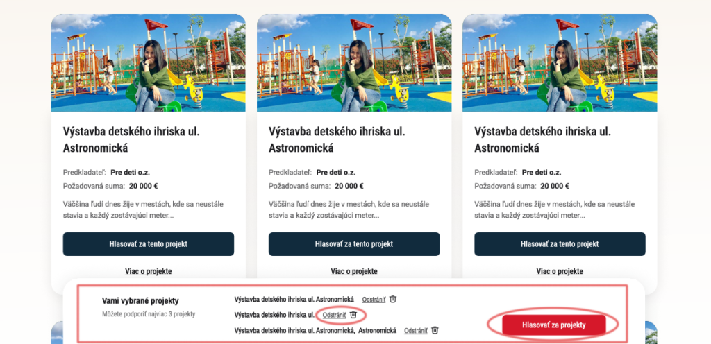 Vybrané projekty hlasujúceho