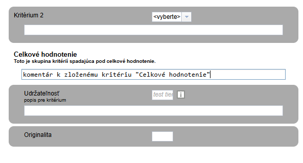 Náhľad zloženého kritéria